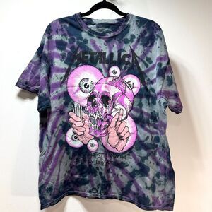 METALLICA T-Shirt Shortest Straw Tie-Dye Unisex Officially Licensed Large